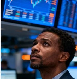 Trader watching live data
