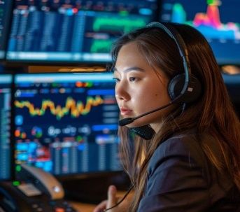 Trader on a trading floor